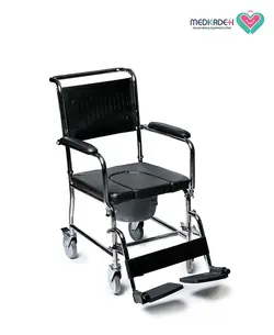 ویلچر حمام مشکی زیکلاس مد (ویلچرچهارچرخ لگن دار) Zyklusmed Bath wheelchair- black color - فروشگاه تجهیزات پزشکی و آرایشی مدکده