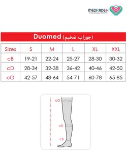 جوراب واریس بالای زانو مدی مدل Duomed-AG