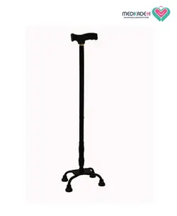 عصا چهارپایه فلزی مشکی ماسه ای دسته TESSY Cane T31 pvc