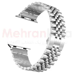 بند اپل واچ استیل فنسی مدل رولکس مناسب اپل واچ 44/45/49 میلی متری