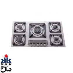 اجاق گاز صفحه ای استیل گازی روبینا 5شعله مدل 850 پولپز وسط کوهان دار