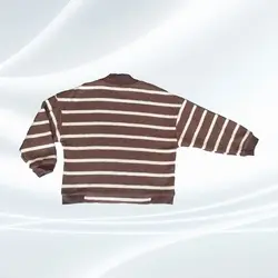 بلوز بافت راهدار دخترانه ،بلوز،دخترانه،شیک،فشن،لش،قهوه ای،آستردار،مجلسی ،ضخیم،یقه گرد