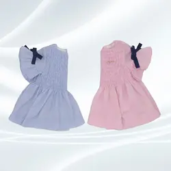 سارافان دخترانه مدل دلبر پاپیون دار - فروشگاه پوشاک و لباس بچه گانه ملیکالند