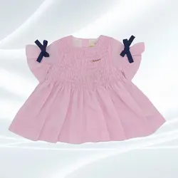 سارافان دخترانه مدل دلبر پاپیون دار - فروشگاه پوشاک و لباس بچه گانه ملیکالند