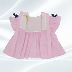 سارافان دخترانه مدل دلبر پاپیون دار - فروشگاه پوشاک و لباس بچه گانه ملیکالند