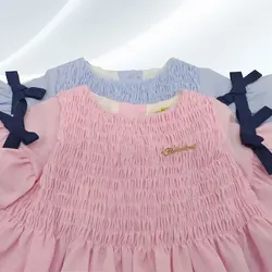 سارافان دخترانه مدل دلبر پاپیون دار - فروشگاه پوشاک و لباس بچه گانه ملیکالند