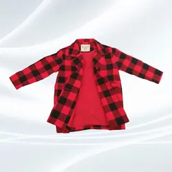 کت چهارخانه دخترانه قرمز مشکی - فروشگاه پوشاک و لباس بچه گانه ملیکالند