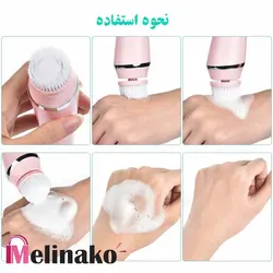 دستگاه فیس براش 4 کاره ضد آب شارژی مدل 2021 Beauty Machine Exfoliating Spa Kit Facial Cleansing Brush With Base