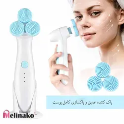 فیس براش شارژی ضد آب دارای 3 برس قابل تعویض مدل facial cleansing spain brush set with 3 replaceable heads