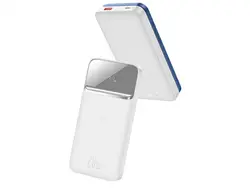 پاور بانک وایرلس 10000 میلی آمپر مگنتی بیسوس سفید مدل Magnetic Wireless 20W PPCX010103 بهمراه کابل تایپ سی