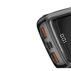 پاوربانک بیسوس ۱۰۰۰۰ میلی آمپر کابل متصل لایتنینگ Baseus QPow Digital Display Power Bank Type-c