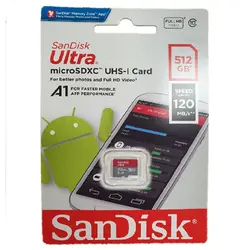 کارت حافظه سن دیسک Micro Ultra Class 10 120MBps ظرفیت 512 گیگابایت