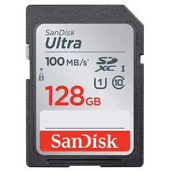 کارت حافظه سن دیسک 128گیگ مدل Ultra کلاس 10 استاندارد UHS-I U1 سرعت 100MB