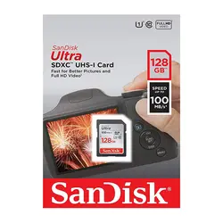 کارت حافظه سن دیسک 128گیگ مدل Ultra کلاس 10 استاندارد UHS-I U1 سرعت 100MB