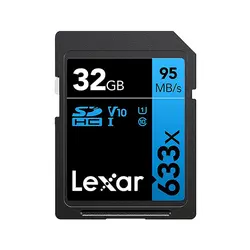 کارت حافظه لکسار SD U1 V10 633x ظرفیت 32 گیگابایت سرعت 95m/s