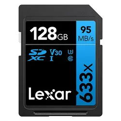 کارت حافظه لکسار SD U1 V10 633x ظرفیت 128 گیگابایت سرعت 95m/s