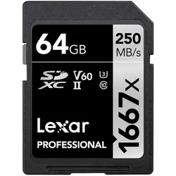 کارت حافظه لکسار SD 1667x ظرفیت 64 گیگابایت سرعت 250m/s