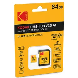 کارت حافظه microSDXC کداک کلاس 10 استاندارد UHS-I U3 ظرفیت 64 گیگابایت