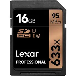کارت حافظه SDHC لکسار مدل Professional کلاس 10 سرعت 95MBps ظرفیت 16 گیگ