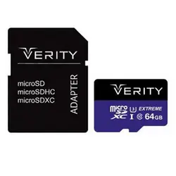 کارت حافظه microSDXC وریتی مدل Extreme کلاس 10 استاندارد UHS-I U3 سرعت 80MBps ظرفیت 64 گیگابایت به همراه آداپتور SD