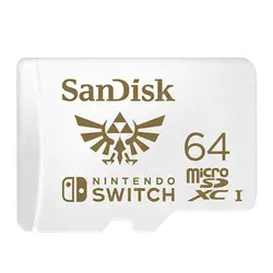 کارت حافظه microSDXC سن دیسک مدل Nintendo Switch کلاس I استاندارد UHS-I سرعت 100MBps ظرفیت 64 گیگابایت