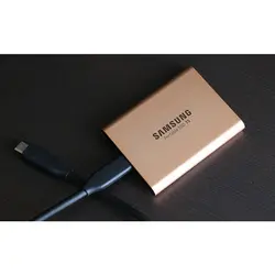 حافظه SSD اکسترنال سامسونگ مدل T5 ظرفیت 1 ترابایت طلایی