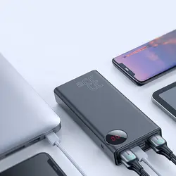 پاوربانک باسئوس مدل PPMY-01 ظرفیت 30000 میلی آمپر سیاه