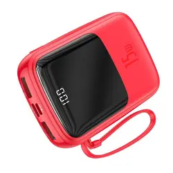 پاوربانک type-c مدل Baseus Qpow Digital Display 3A Power Bank  ظرفیت 10000 mAh قرمز