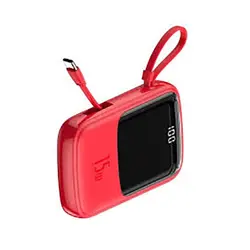 پاوربانک type-c مدل Baseus Qpow Digital Display 3A Power Bank  ظرفیت 10000 mAh قرمز