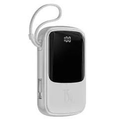 پاوربانک type-c مدل Baseus Qpow Digital Display 3A Power Bank  ظرفیت 10000 mAh سفید