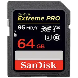 کارت حافظه SDHC سن دیسک 64گیگ مدل Extreme Pro V30 کلاس 10 خرید کارت حافظه