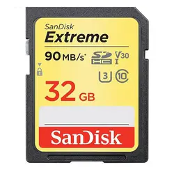 کارت حافظه SDHC سن دیسک 32گیگ مدل Extreme کلاس 10 استاندارد UHS-I U3