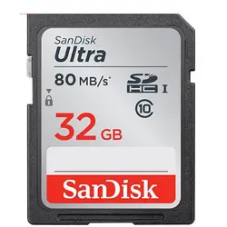 کارت حافظه سن دیسک 32 گیگ مدل Ultra کلاس 10 استاندارد UHS-I U1 سرعت 80MB