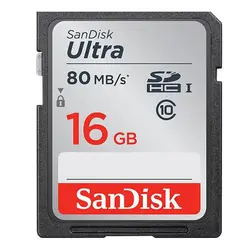 کارت حافظه سن دیسک 16 گیگ مدل Ultra کلاس 10 استاندارد UHS-I U1 سرعت 80MB