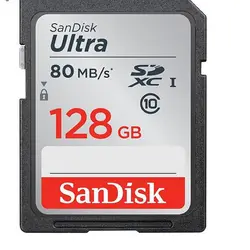 کارت حافظه سن دیسک 128 گیگ مدل Ultra کلاس 10 استاندارد UHS-I U1 سرعت 80MB
