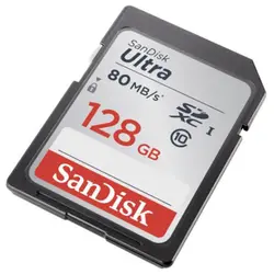 کارت حافظه سن دیسک 128 گیگ مدل Ultra کلاس 10 استاندارد UHS-I U1 سرعت 80MB