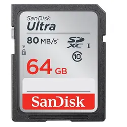 کارت حافظه سن دیسک 64 گیگ مدل Ultra کلاس 10 استاندارد UHS-I U1 سرعت 80MB