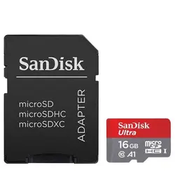 کارت حافظه microSDHC سن دیسک 16 گیگ مدل Ultra A1 کلاس 10 استاندارد UHS-I U1