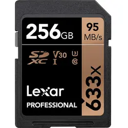 کارت حافظه SDHC لکسار مدل Professional کلاس 10 سرعت 95MBps ظرفیت 256 گیگ