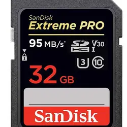 کارت حافظه SDHC سن دیسک 32گیگ مدل Extreme Pro V30 کلاس 10 خرید کارت حافظه