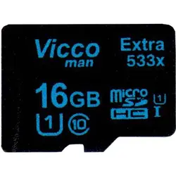 کارت حافظه microSDHC ویکومن مدل 533X کلاس 10سرعت ظرفیت 16 گیگ