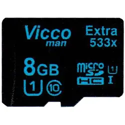 کارت حافظه microSDHC ویکومن مدل 533X کلاس 10سرعت ظرفیت 8 گیگ