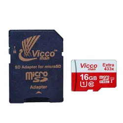 ویکومن مدل Extra 433X ظرفیت 16گیگ کلاس 10 همراه با آداپتور ..سرعت 65MBps