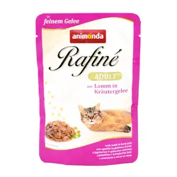 پوچ رافینه حاوی گوشت گوساله ژله گوجه فرنگی مخصوص گربه بالغ - پت شاپ آنلاین میگ میگ پت