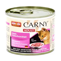 کنسرو گربه بالغ کارنی آنیموندا حاوی گوشت شکار و گوساله و مرغ