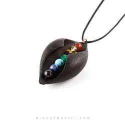 گردنبند آغوش 7 سنگ (چوب ونگه آفریقا)