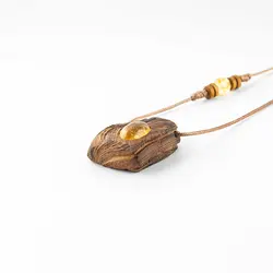 گردنبند تنه سنجد(وحشی) و نگین سنگ سیترین برزیل (ثروت)