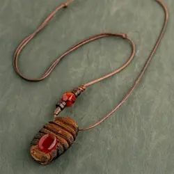 گردنبند چوب سنجد و عقیق خراسان