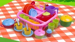 سبد آبچکان به همراه ست ظروف بچگانه