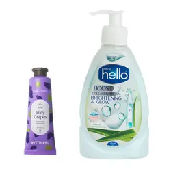 کرم مرطوب کننده هلو فرش مدل آلوئه ورا حجم 330 میلی لیتر به همراه کرم مرطوب کننده ویت یو مدل Juicy Grapes حجم 50 میلی لیتر